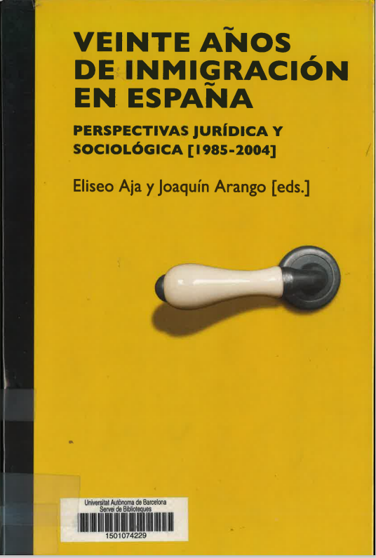 Imagen de portada del libro Veinte años de inmigración en España