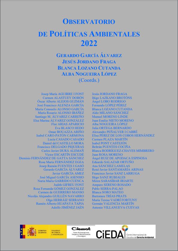 Imagen de portada del libro Observatorio de políticas ambientales 2022