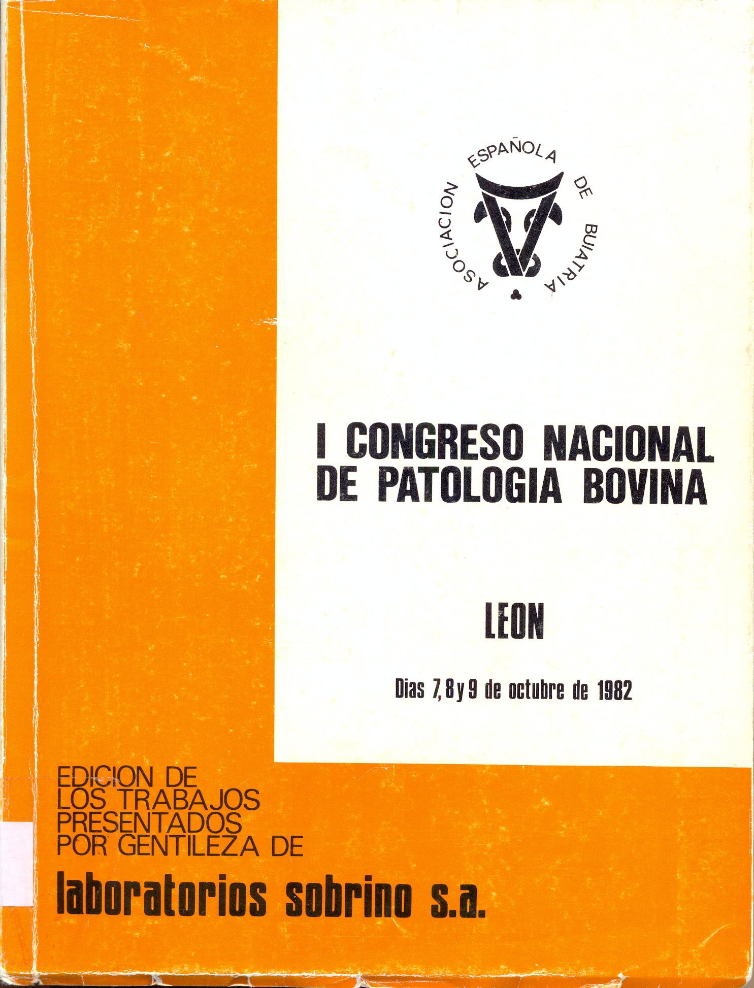 Imagen de portada del libro I Congreso Nacional de Patología Bovina