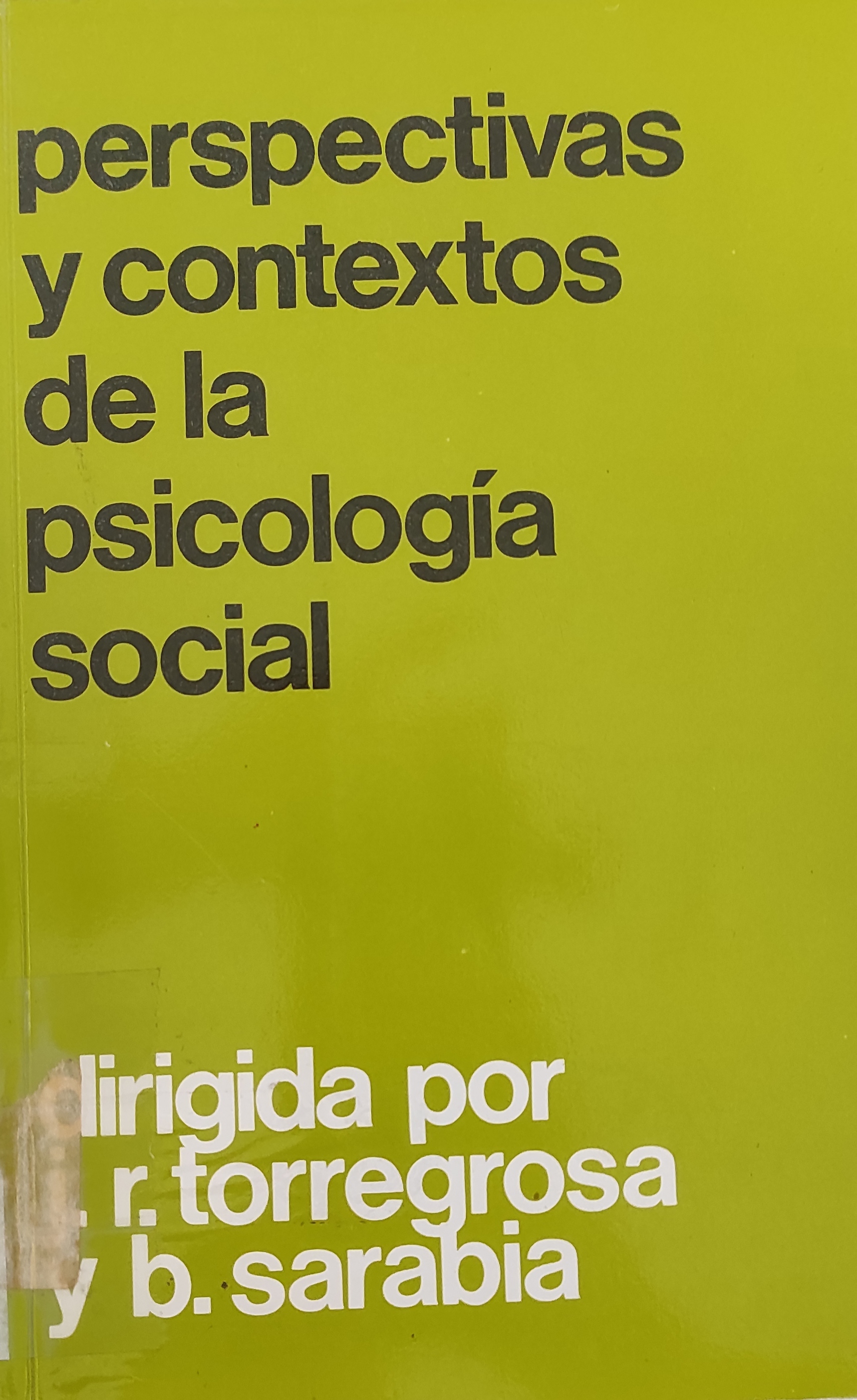 Imagen de portada del libro Perspectivas y contextos de la psicología social