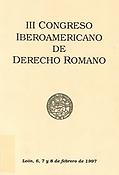 Imagen de portada del libro III Congreso Iberoaméricano de Derecho Romano