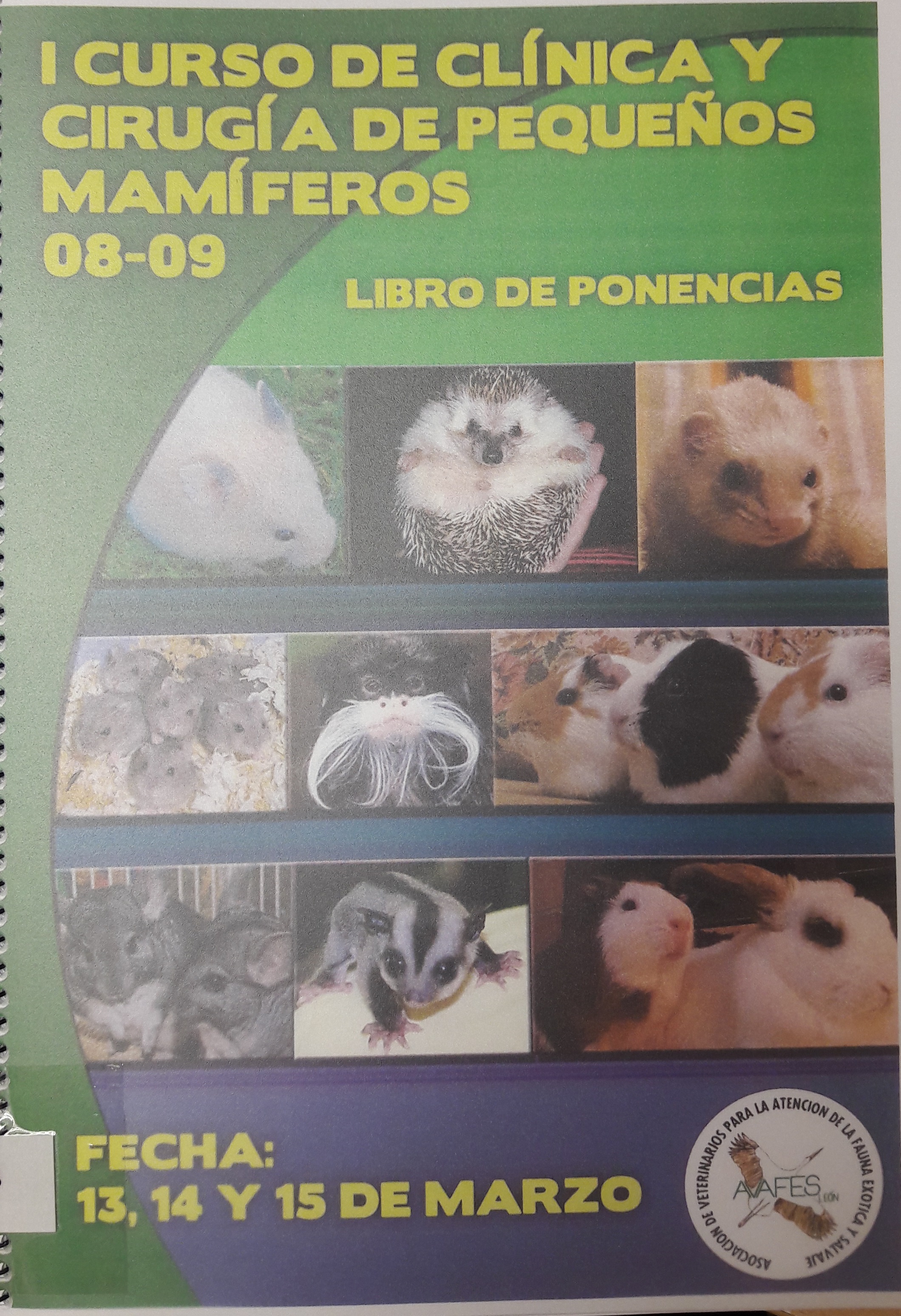 Imagen de portada del libro I Curso de clínica y cirugía de pequeños mamíferos 08-09