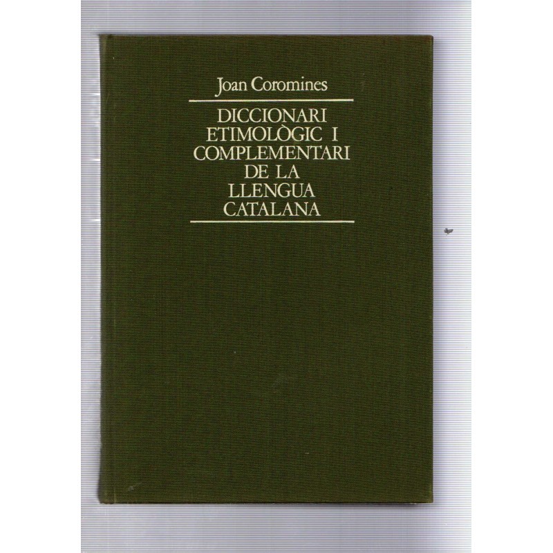 Imagen de portada del libro Diccionari etimològic i complementari de la llengua catalana