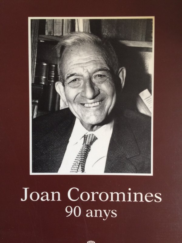 Imagen de portada del libro Joan Coromines, 90 anys