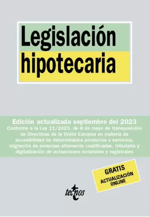 Imagen de portada del libro Legislación hipotecaria