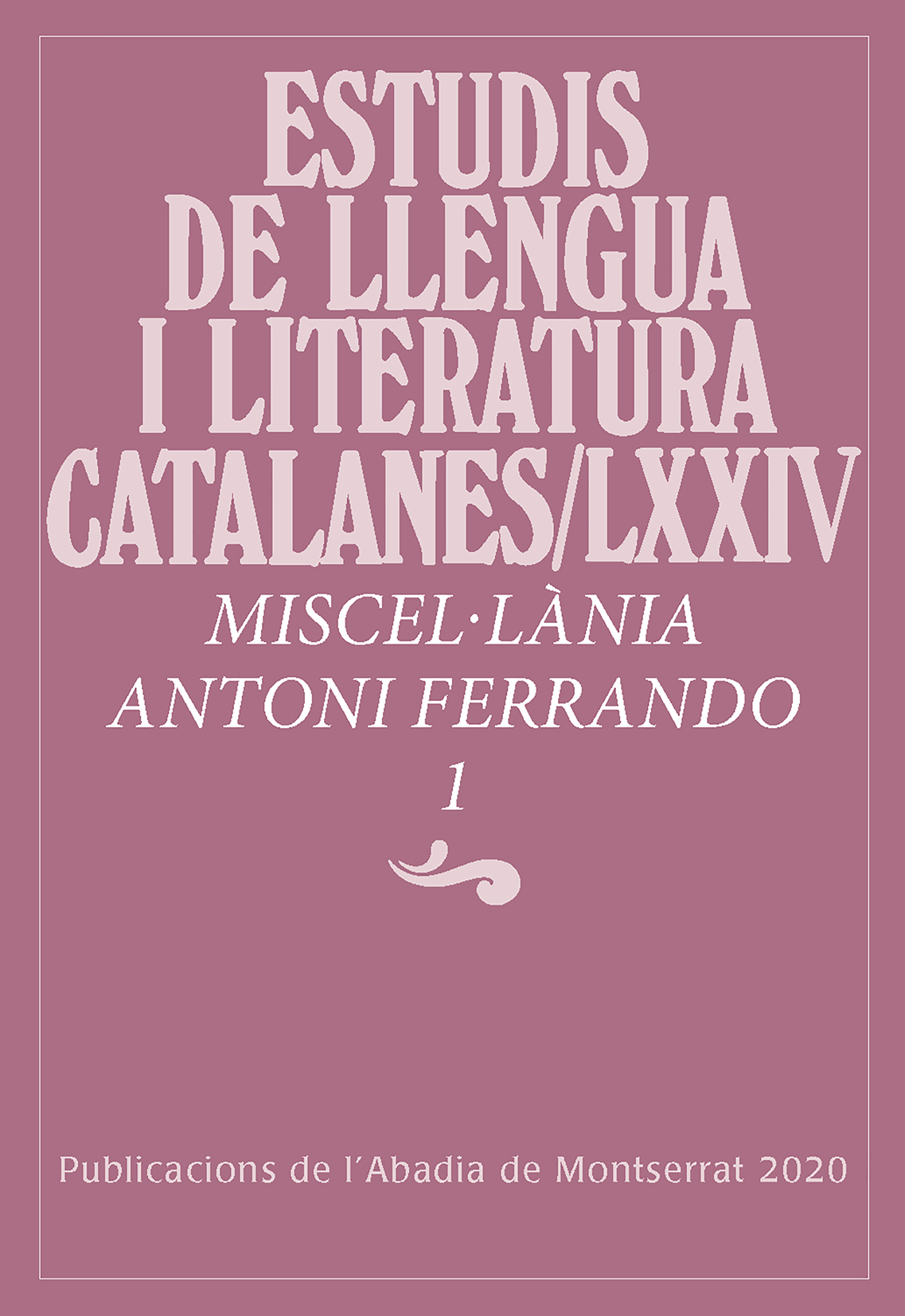Imagen de portada del libro Miscel·lània Antoni Ferrando / 1
