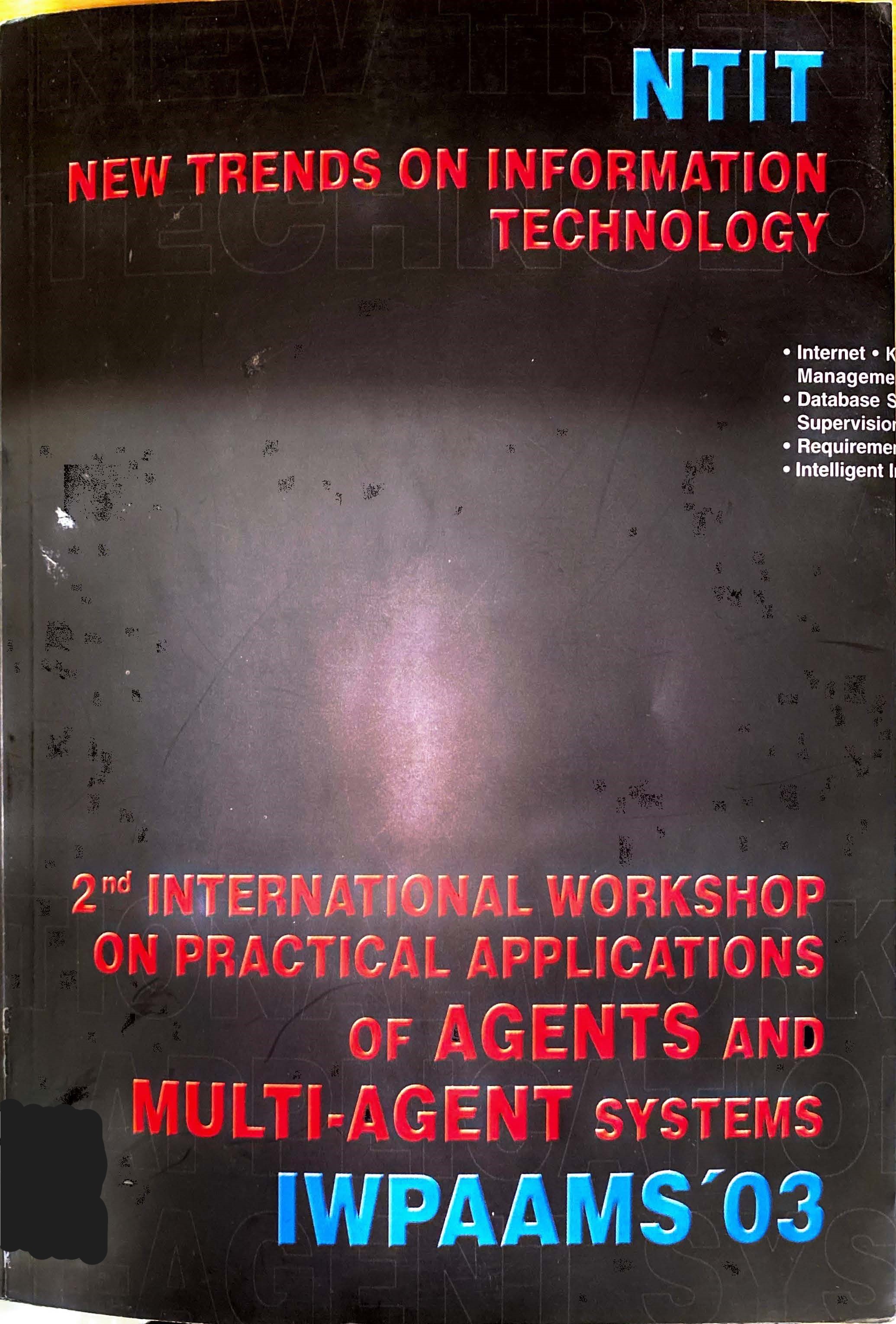 Imagen de portada del libro NTIT : New trends on information technology