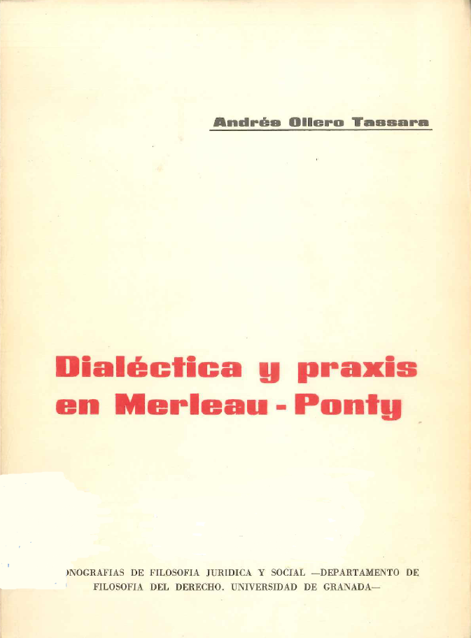 Imagen de portada del libro Dialéctica y praxis en Merleau-Ponty