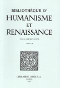 Image of magazine cover Bibliotheque d' humanisme et renaissance