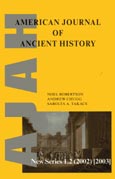Imagen de portada de la revista American journal of ancient history