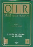 Imagen de portada de la revista OIR. Orbis Iuris Romani