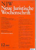 Imagen de portada de la revista Neue Juristische Wochenschrift