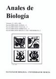 Imagen de portada de la revista Anales de biología. Sección especial