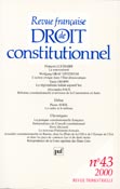 Imagen de portada de la revista Revue française de droit constitutionnel