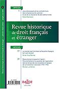 Imagen de portada de la revista Revue historique de droit français et étranger