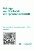 Imagen de portada de la revista Beiträge zur Geschichte der Sprachwissenschaft