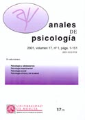Imagen de portada de la revista Anales de psicología