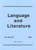 Imagen de portada de la revista Language and literature