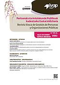 Imagen de portada de la revista Pertsonak eta Antolakunde Publikoak Kudeatzeko Euskal Aldizkaria = Revista Vasca de Gestión de Personas y Organizaciones Públicas