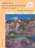 Imagen de portada de la revista Boletín de la Real Sociedad Española de Historia Natural. Sección geológica