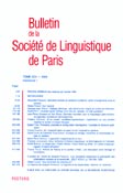 Imagen de portada de la revista Bulletin de la Société de Linguistique de Paris