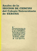 Imagen de portada de la revista Anales de la Sección de Ciencias del Colegio Universitario de Gerona
