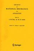 Imagen de portada de la revista Archive for rational mechanics and analysis