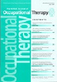 Imagen de portada de la revista British journal of occupational therapy