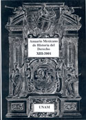 Imagen de portada de la revista Anuario Mexicano de Historia del Derecho