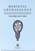 Imagen de portada de la revista Medieval archaeology