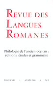 Imagen de portada de la revista Revue des Langues Romanes