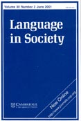 Imagen de portada de la revista Language in society