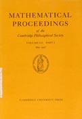 Imagen de portada de la revista Mathematical proceedings of the Cambridge Philosophical Society