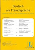 Imagen de portada de la revista Deutsch als Fremdsprache