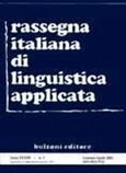 Imagen de portada de la revista Rassegna Italiana di Linguistica Applicata