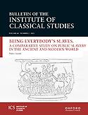Imagen de portada de la revista Bulletin of the Institute of Classical Studies