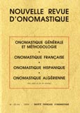 Imagen de portada de la revista Nouvelle revue d'onomastique