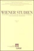 Imagen de portada de la revista Wiener Studien