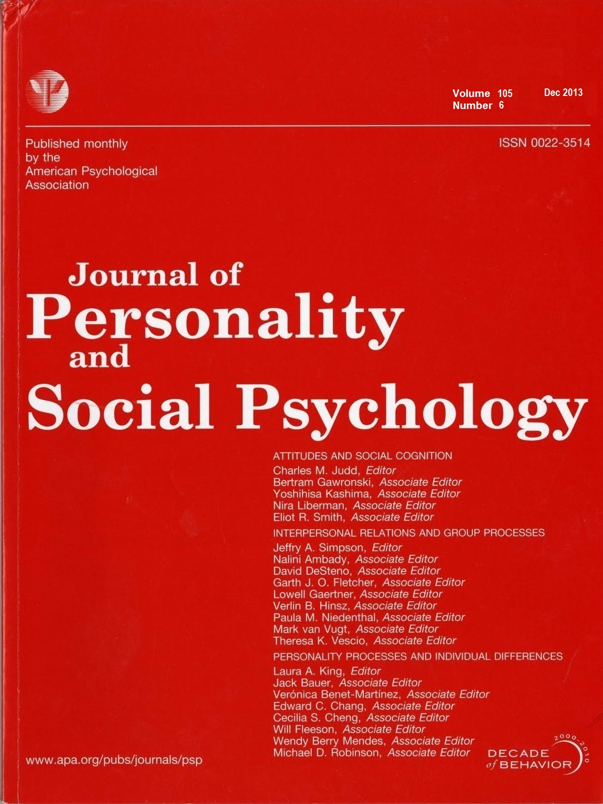 Journal Of Personality And Social Psychology 2013 Vol 105 NÂº 6 Dialnet