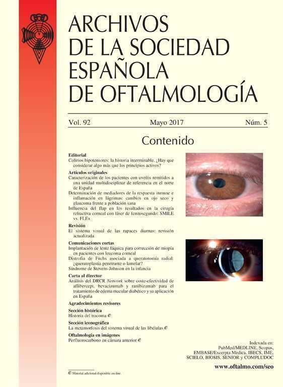 Archivos de la Sociedad Española de Oftalmologia. 2017, Vol. 92, Nº. 5  (Mayo) - Dialnet