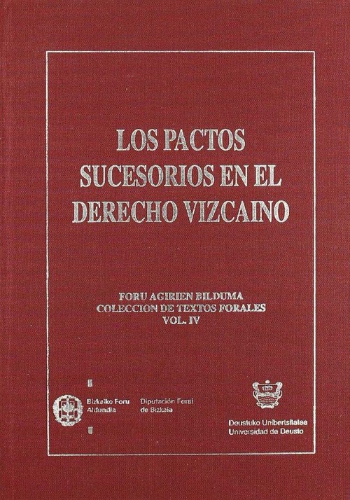 Imagen de portada del libro Los pactos sucesorios en el derecho vizcaíno