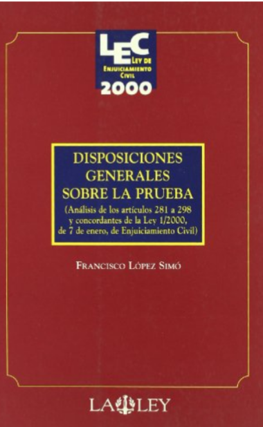 Imagen de portada del libro Disposiciones generales sobre la prueba