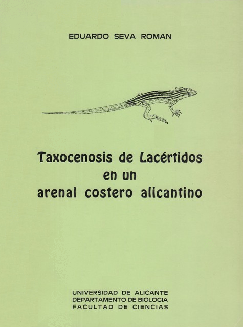 Imagen de portada del libro Taxocenosis de lacértidos en un arenal costero alicantino