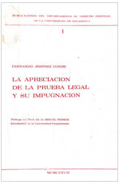 Imagen de portada del libro La apreciación de la prueba legal y su impugnación