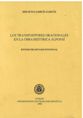 Imagen de portada del libro Los transpositores oracionales en la obra histórica alfonsí