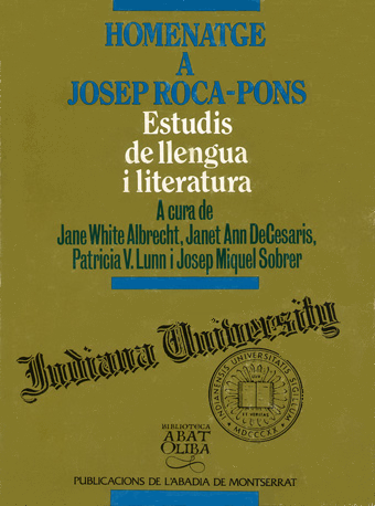 Imagen de portada del libro Homenatge a Josep Roca-Pons