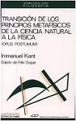 Imagen de portada del libro Transición de los principios metafísicos de la ciencia natural a la física