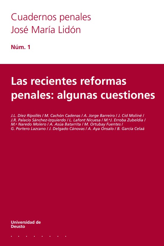 Imagen de portada del libro Las recientes reformas penales