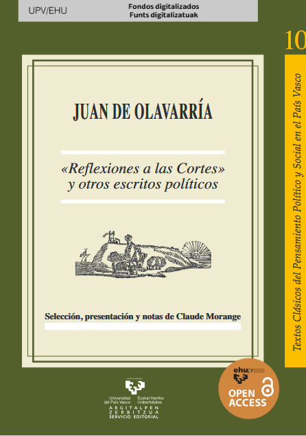 Imagen de portada del libro Reflexiones a las Cortes y otros escritos políticos