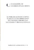 Imagen de portada del libro El papel de las instituciones públicas en las operaciones de control corporativo nacionales y transnacionales